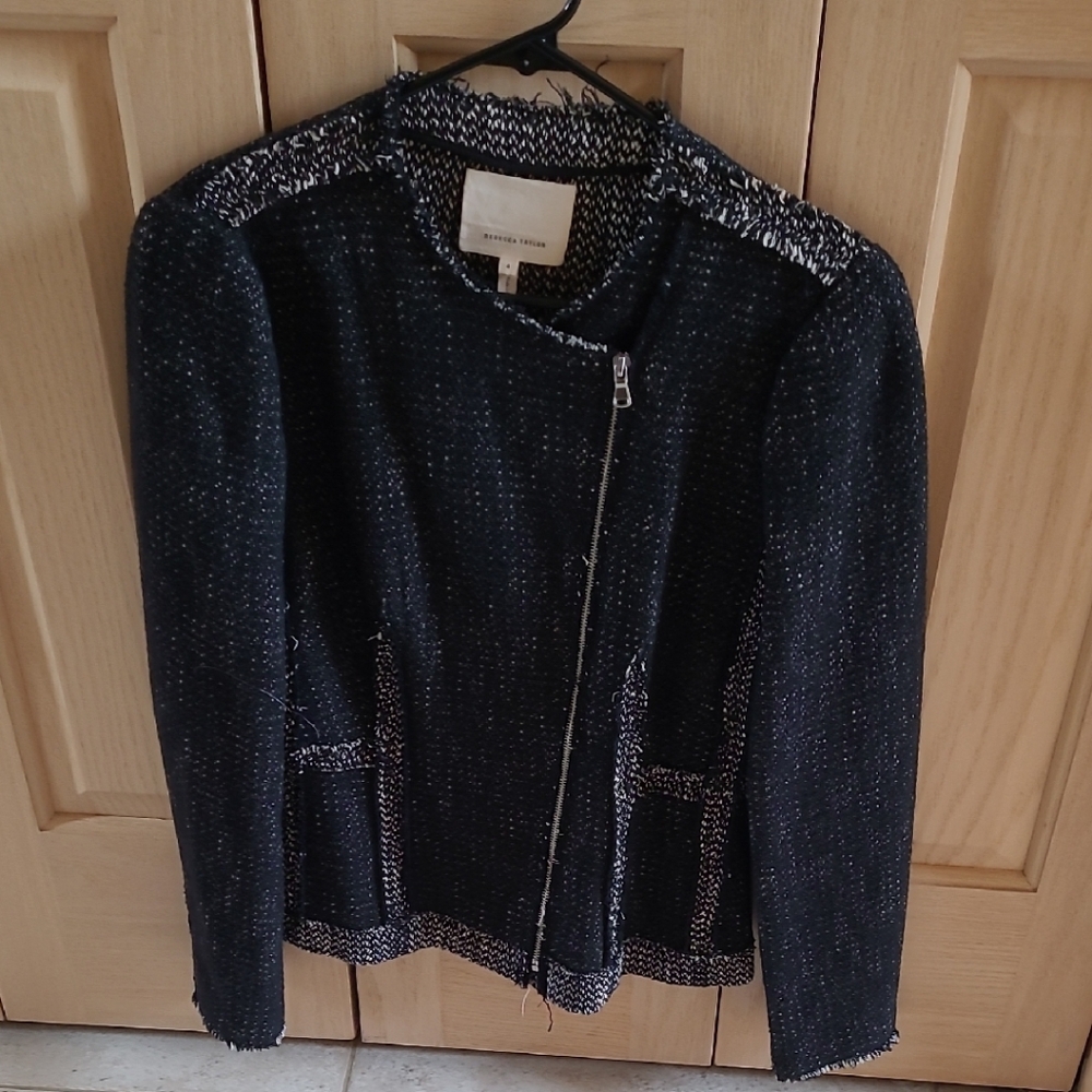 Rebecca Taylor Black Tweed Blazer